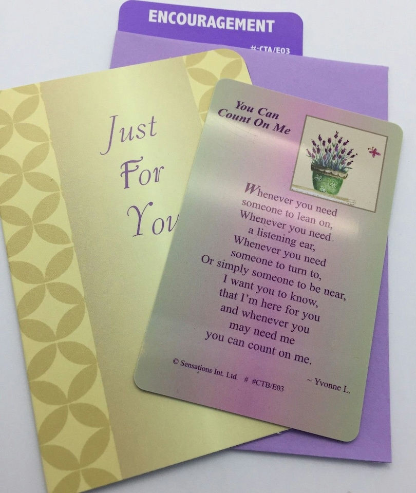 image 1 of You Can Count On Me Sentimental Keepsake Wallet / Purse Card Encouragement