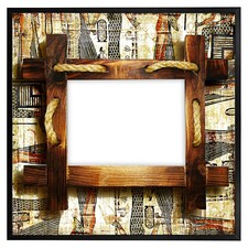Rustic egyptian wooden frame (Picture Frame) Black | S