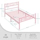 image 4 of Yaheetech Metal Platform Bed Frame with Cloud-inspired Design Headboard Pink, 3ft Single