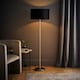image 2 of ValueLights Charlie Chrome Floor Lamp Black Shade & Bulb 
