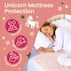 image 2 of Lynmark® Toddler Potty Training Bed Pads with Tucks, Absorbs Up to 1200ml, 90x85cm (Tucks 85x45cm) Unicorn | Pink | Unicorn | 1