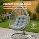 image 4 of Homescapes Grey Round Egg Chair Swing Cushion
