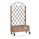 image 3 of Outsunny Wooden Raised Bed, Outdoor Planter Box  Metal Trellis | Brown | Brown