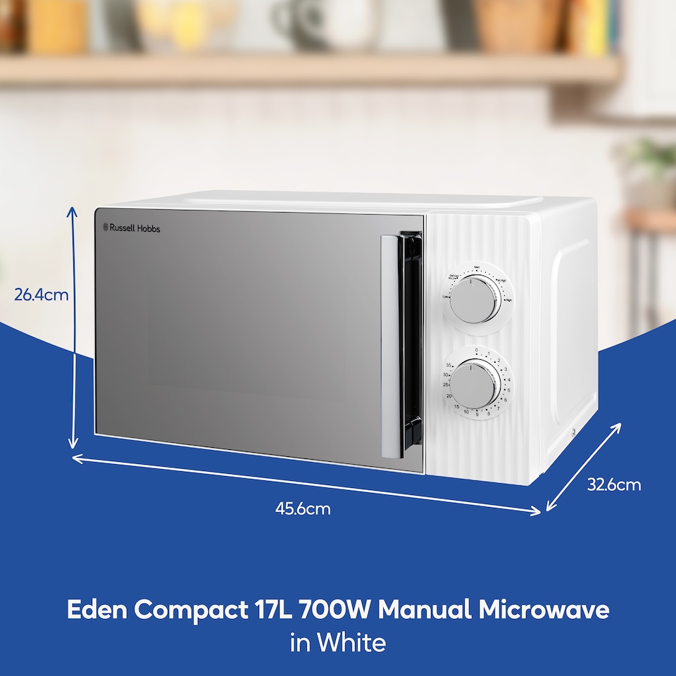 image 1 of Russell Hobbs Manual Microwave Eden 17L with 5 Power Levels White RHMM725