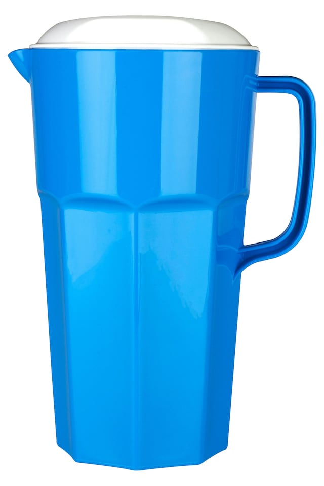 Interiors by Premier Dual Pouring Spout Blue 2000ml Pitcher, Sturdy Design Pitcher For House Parties, Anti Spill Twist Lid