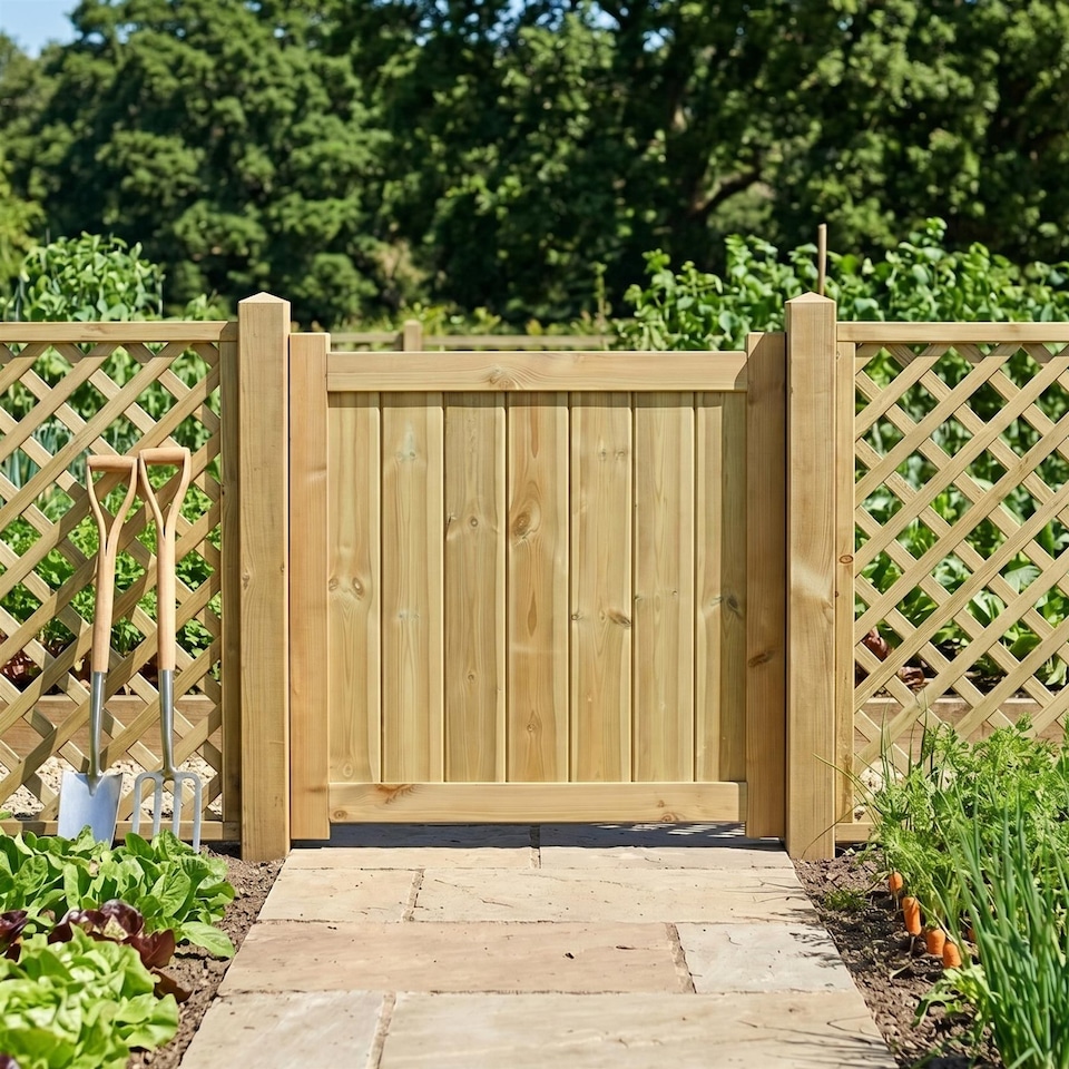 image 1 of Ultimate T&G Gate 3ft x 3ft Vertical Smooth-Planed Fully Framed Treated Door