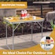 image 3 of PORTABLE MDF WOODEN TOP FOLDING DINING TABLE GARDEN OUTDOOR PICNIC CAMPING ORANGE