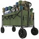 image 1 of Outsunny 95L Foldable Festival Trolley on Wheels, Dark Green | Green | Black | 103L x 46.5W x 97H cm