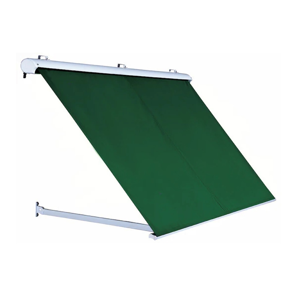 1.0m Half Cassette Drop Arm Awning in Plain Green