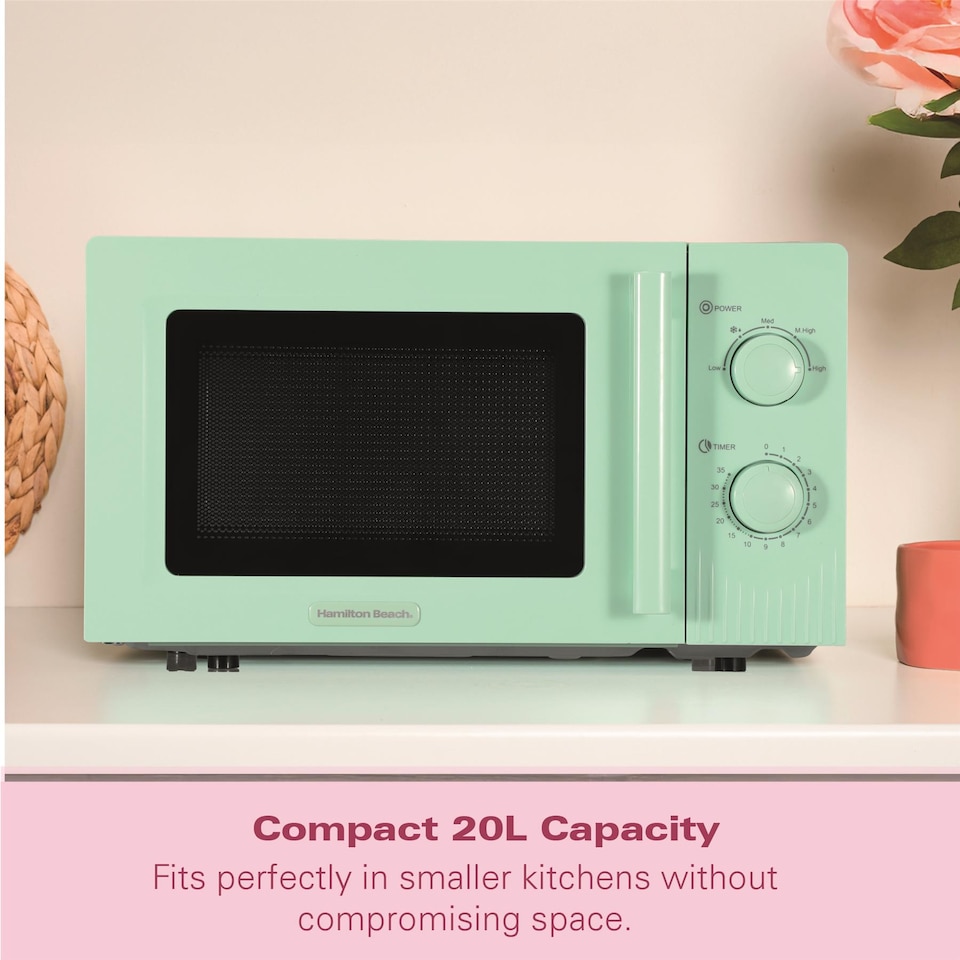 image 1 of Hamilton Beach Miami Manual 800W Microwave - Mojito Mint