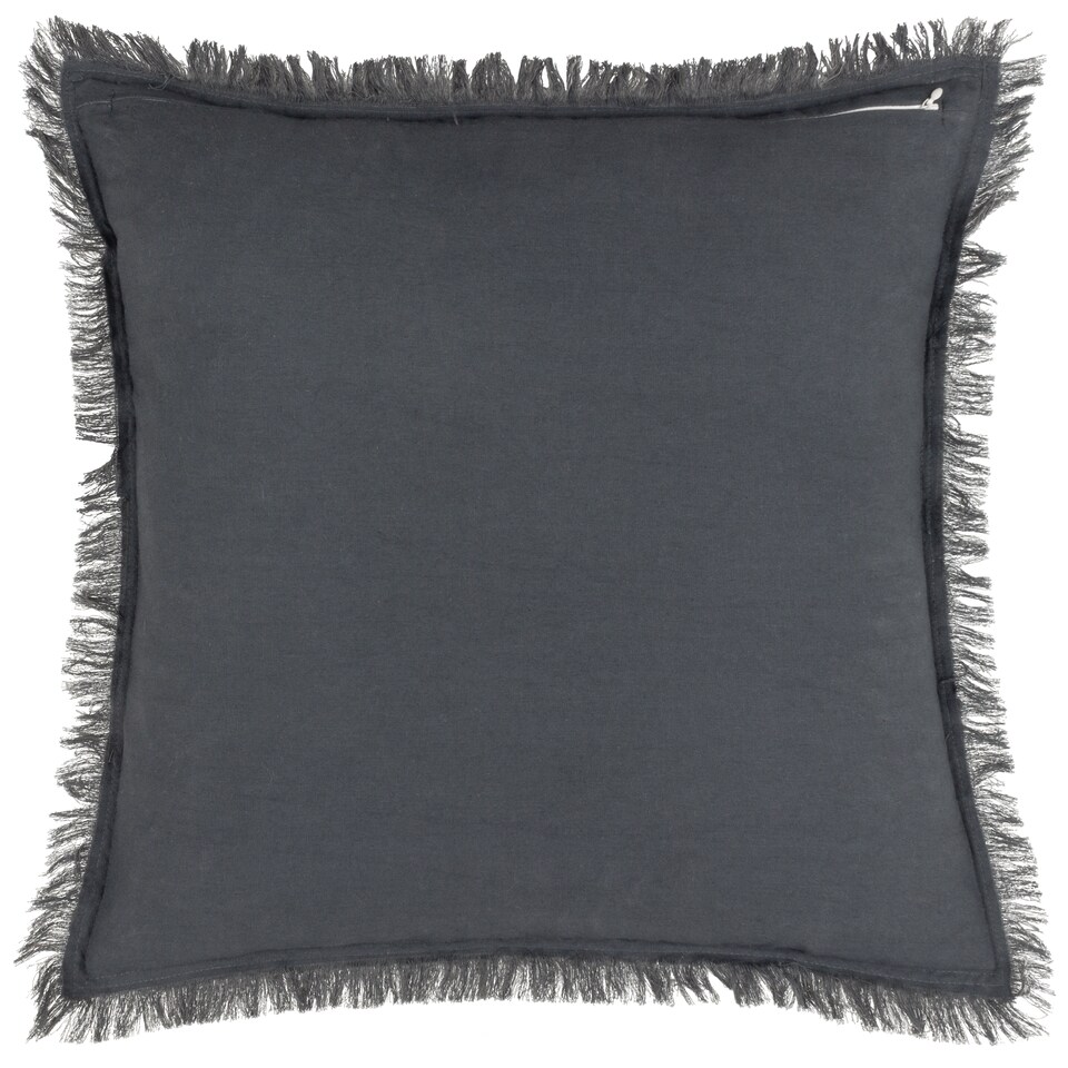 image 1 of Yard Jaye Cotton Velvet Cushion, Slate, 45 x 45cm