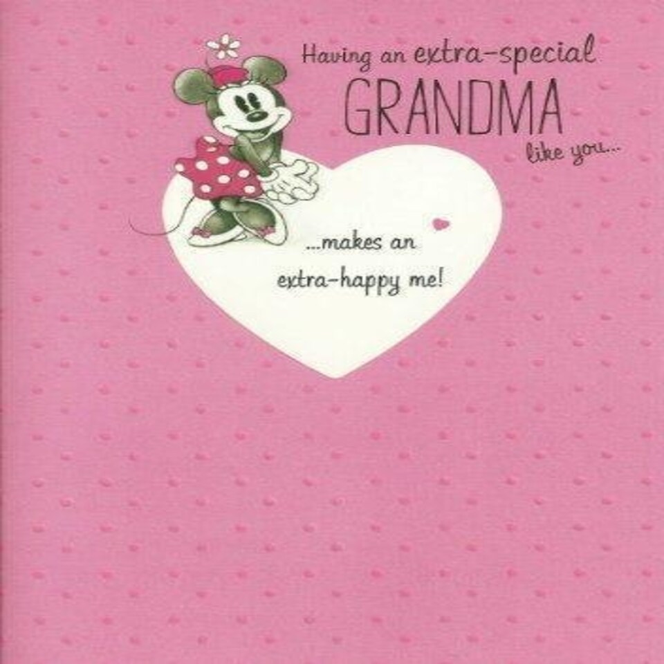 image 1 of Having An Extra Special Grandma Like You Mother's Day Card Classic Minnie Mouse Design