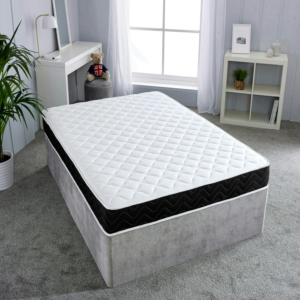 image 1 of Midnight Cooltouch Hybrid Mattress - 18cm Deep, Soft Feel Black | Double