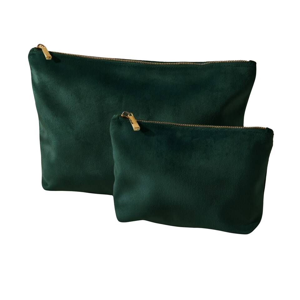 image 1 of Bagbase Velvet Accessory Bag | Green | Dark Emerald | L | 1