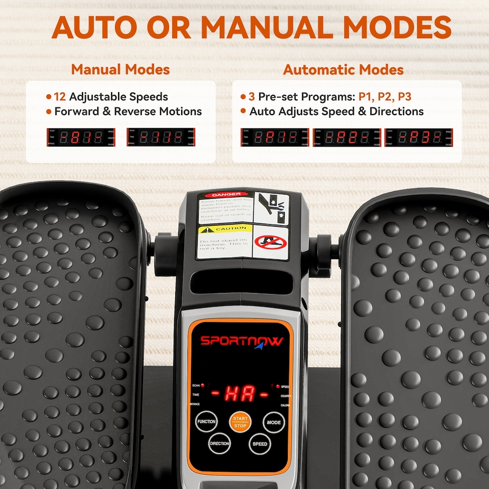 image 1 of SPORTNOW Under Desk Elliptical Machine for Home, Seated Pedal Exerciser
