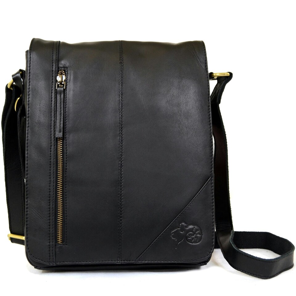 image 1 of Super Soft Premium Leather Messenger Bag Brown | Tan
