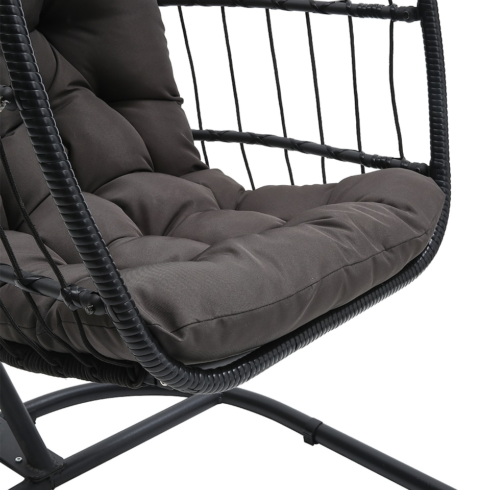 image 1 of Living and Home Outdoor Swing Chair Garden Sanctuary Hanging Egg-Shaped Chair