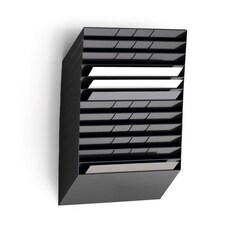 Durable FLEXIBOXX 12 Wall Mounted Literature Tray | A4 Landscape Holder | Black | Black