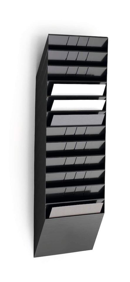 image 1 of Durable FLEXIBOXX 12 Wall Mounted Literature Tray | A4 Landscape Holder | Black | Black