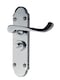 image 2 of Golden Grace Victorian Epsom Design Scroll Door Handles in Polished Chrome with 1 Pair of 3" Ball Bearing Hinges & 63mm Latch, Privacy Pack - 168mm | Chrome | 1 Set
