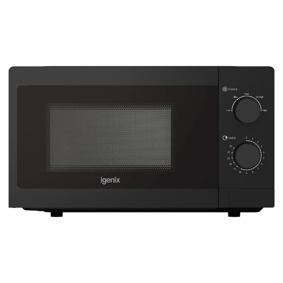 image 1 of Manual Microwave, 20 Litre, 5 Power Settings, 800W, Black, IGMS08080B