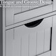image 5 of Christow Grey Bathroom Drawer Unit Floor Storage Cabinet With Bamboo Top