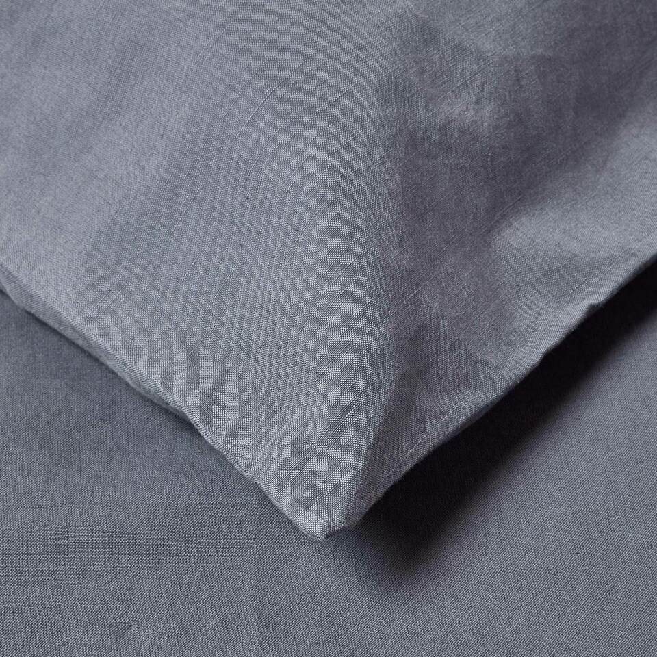 image 1 of Homescapes Dark Grey Linen Housewife Pillowcase - King Size | Grey | King