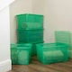 image 2 of Wham Crystal 5 x 60L Stackable Plastic Storage Boxes with Lids Green