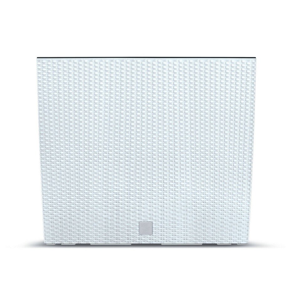 image 1 of Rato Case Tall Rattan Rectangle Flower Pot | White | 1