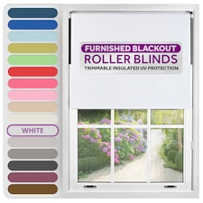 Blackout Roller Blind 165cm Wide x 210cm Long | White | White