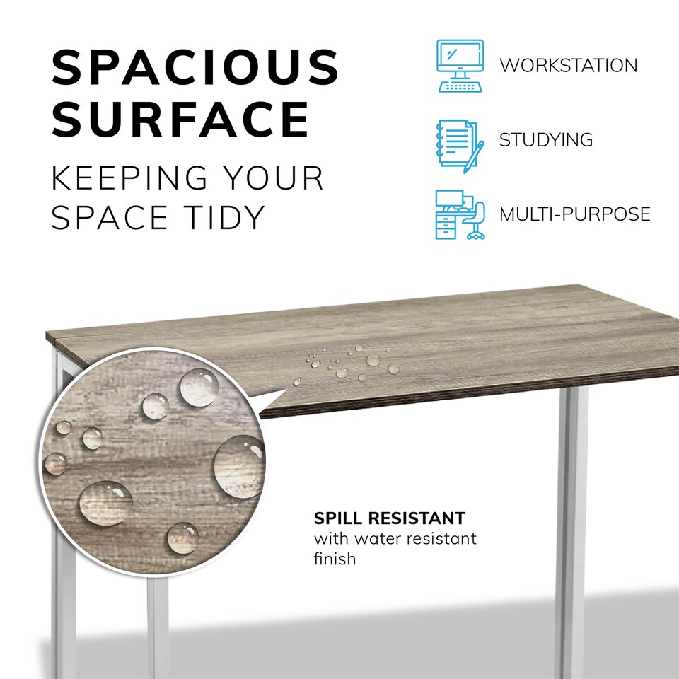 image 1 of Folding Wooden Computer Desk Foldable Study Coffee Table Laptop Office PC in White White