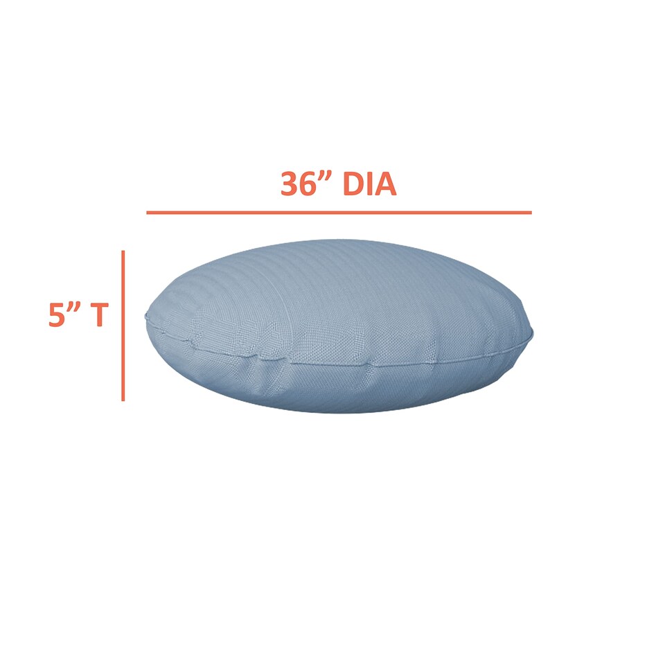image 1 of Covers&All Round Pillow Cover, Weather & UV Resistant, with Zippers, Round 36in D x 36in W, Sky Blue