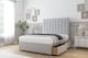 image 4 of Sloomy Kansas Silver Plush Divan Bed Base No Drawers With 26 Inch Strutted Headboard | Silver | Silver | Single | 1