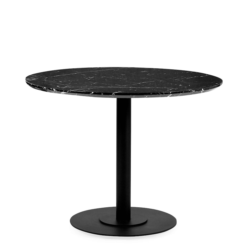 image 1 of Luca Round Pedestal 4 Seater Dining Table - Black Marble Effect