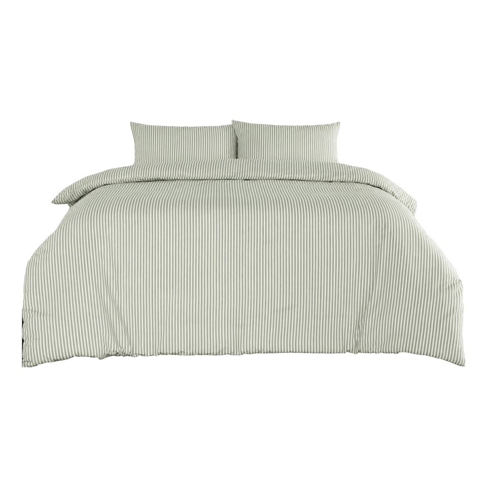 image 1 of Martex Studio Edition Green Pinstripe Duvet Cover Set - King
