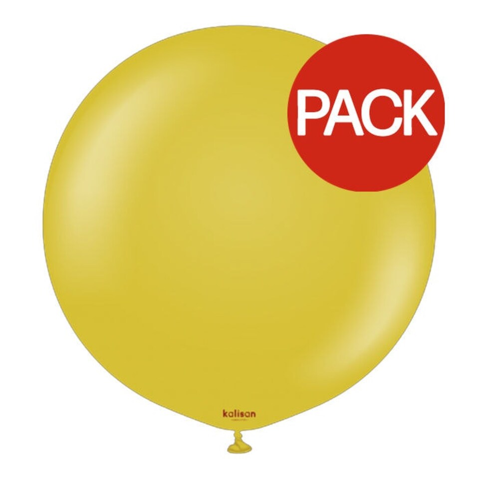 Kalisan Latex Retro Balloons (Pack of 2) - Mustard - One Size