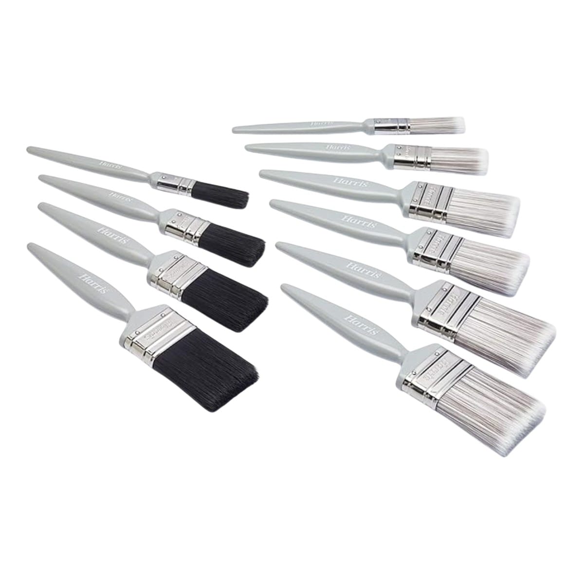 Harris Essentials Paint Brush (Pack of 10) Grey Steel/Grey/Black 1