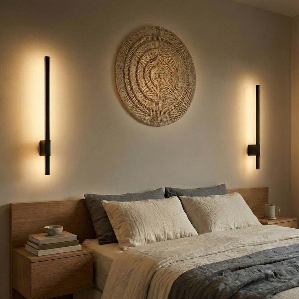 image 1 of Auraglow Linear Indoor & Outdoor LED Wall Light Black | Black | 1 Pack 90cm