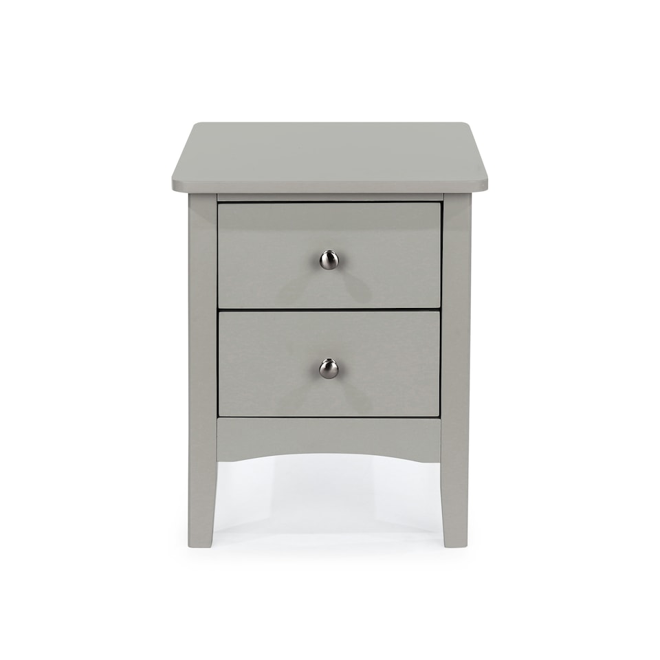 image 1 of Como 2 Drawer Petite Bedside Cabinet - Compact Shaker-Style Bedroom Storage | Grey | Grey | One Size | 1