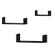 image 1 of Set of 3 U-Shaped Floating Wall-Mounted Shelves | Black | 1