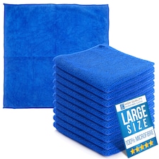 Microfibre Cleaning Cloth 40x40cm Super Absorbent Lint Free Microfiber Cloths Cleaning for Home, Kitchen, Mirrors, Car - Pack of 10