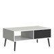 image 1 of Oslo Coffee Table 1 Drawer 1 Shelf in White and Black Matt