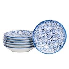 Nicola Spring Hand-Printed Sauce Dishes - 10cm - Navy - Pack of 6 | Blue | Blue