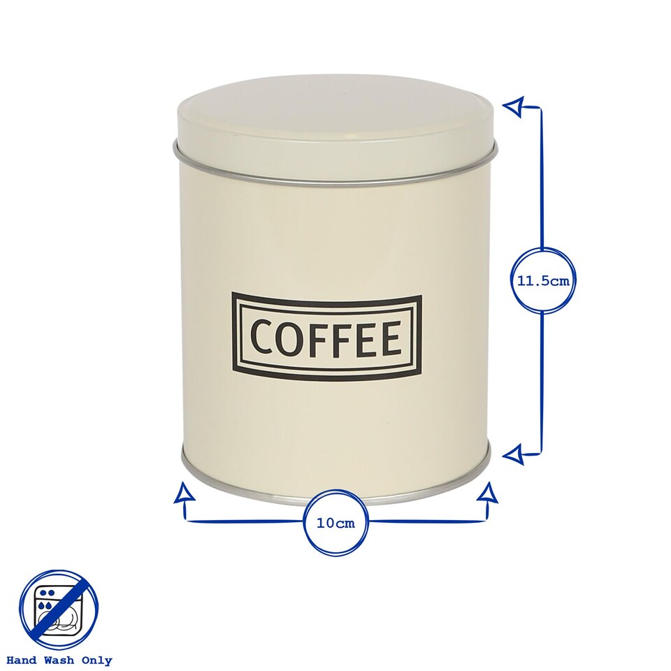 image 1 of Harbour Housewares 3pc Round Metal Tea Coffee Sugar Canister Set - White/Copper