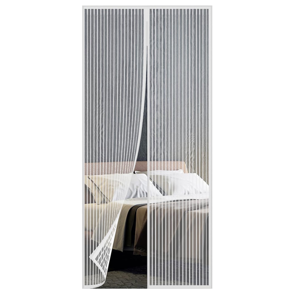 image 1 of GEEZY Magnetic Fly Screen Door Curtain 90x120cm White Mesh Insect Screen Mesh