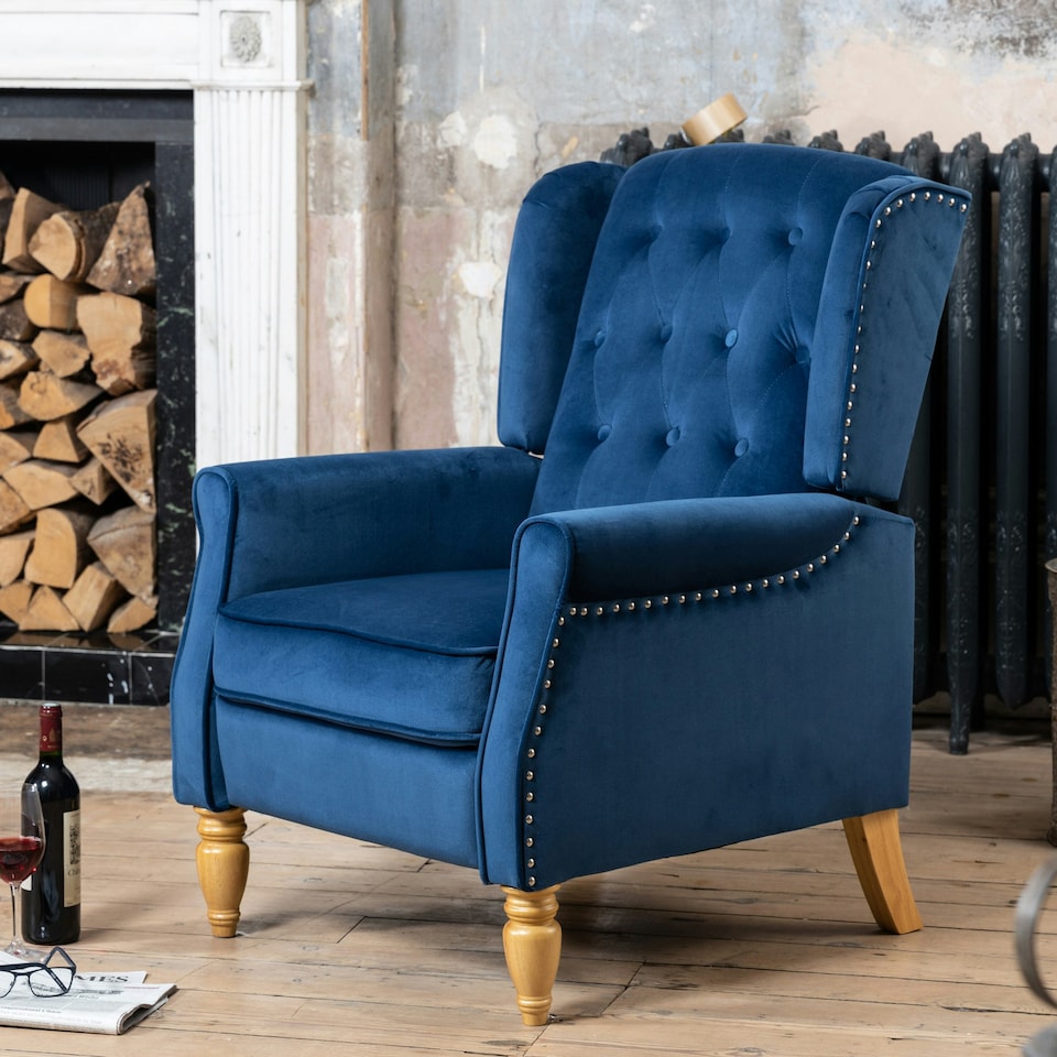 image 1 of Annapoli Recliner Armchair - Dark Blue
