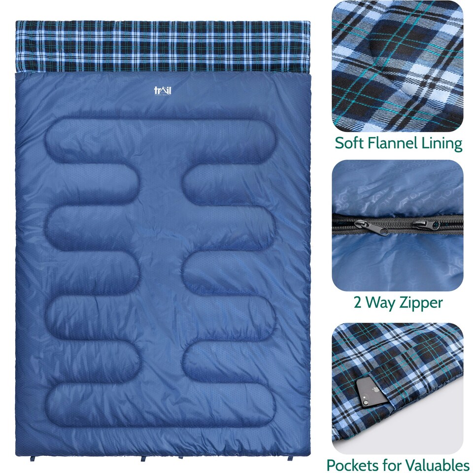 image 1 of Cotton Double Sleeping Bag 300