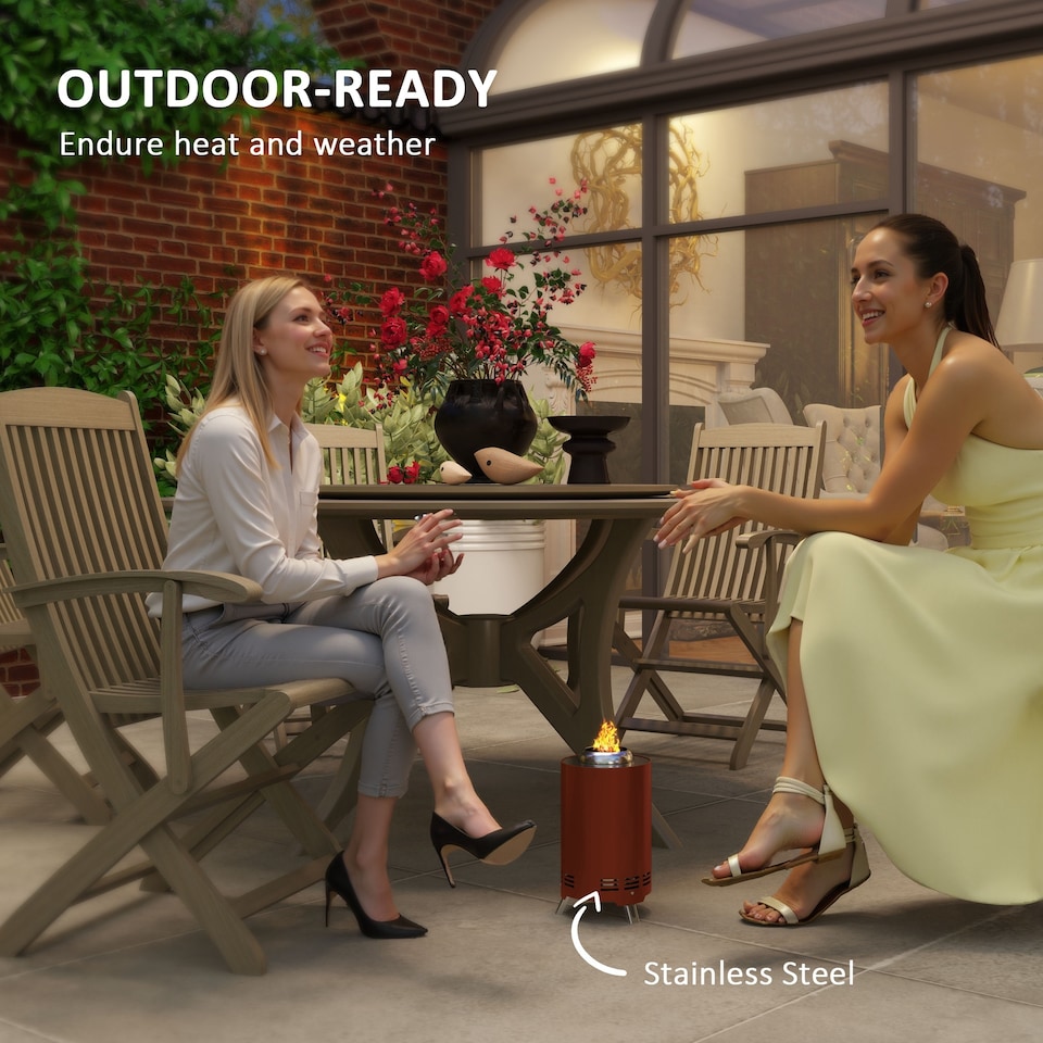 image 1 of Outsunny Stainless Steel Smokeless Wood Burning Firepit Garden Fire Pit