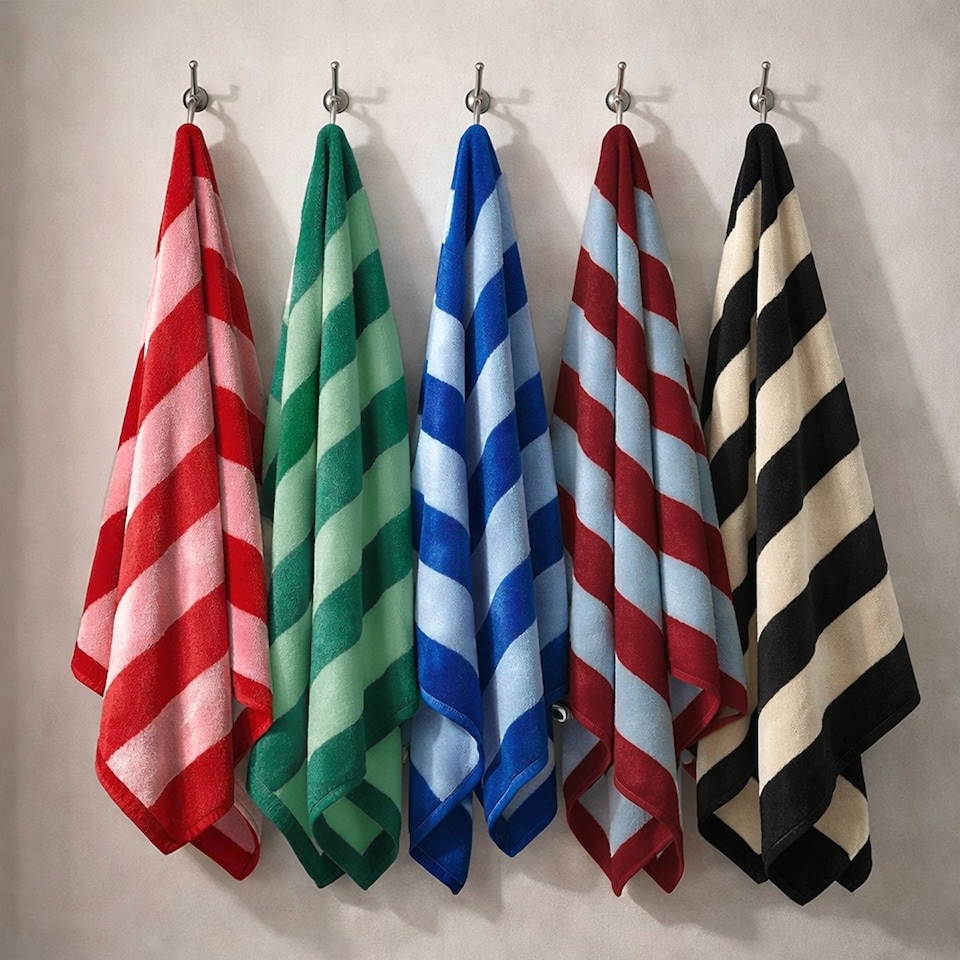 image 1 of Extra Large Organic Cotton Striped Beach Towel | Black | Black/Natural | One size | 1