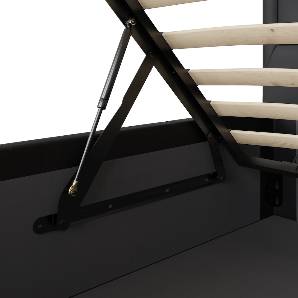 image 1 of Hollywood Ottoman Storage Bed Double Black | Black | Black